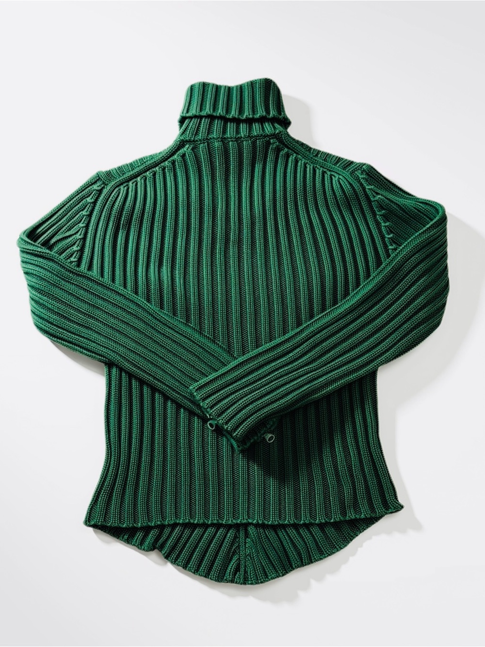525 America Green Ribbed Chevron Turtleneck Sweater, in Green, Size Small - Picture 2 of 8